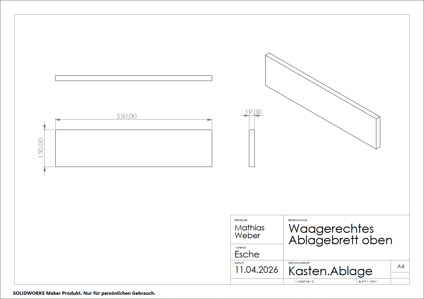 TZ Arbeitsfläche.Ablage